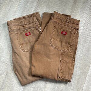 Set of 2 Dickies Men's Relaxed Fit Carpenter Duck Pants - 38x30